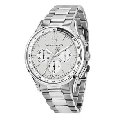 Reloj Maserati Caballero Sorpasso Cronógrafo Acero Esfera Plateada 42mm Ref: R8873624013