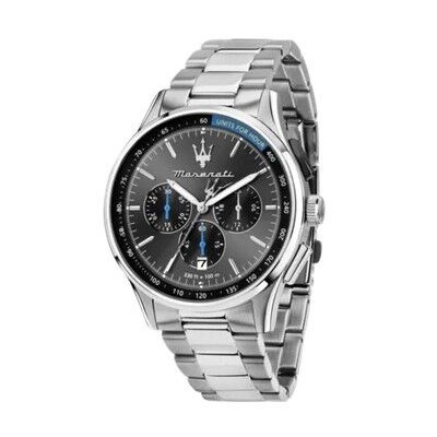Reloj Maserati Caballero Sorpasso Acero Esfera Gris Con Detalles Azul Cielo Cronógrafo Negro 42mm Ref: R8873624008