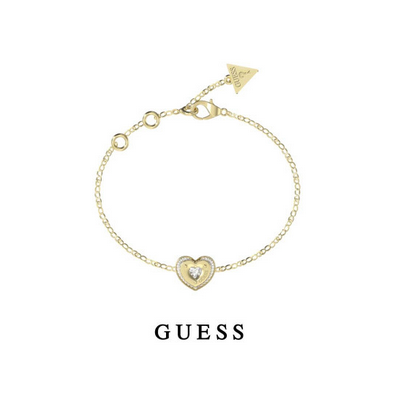 Pulsera Guess Mujer Till Morning Acero Dorado Corazón Circonita Cúbica Ref: JUBB05555JWYGS