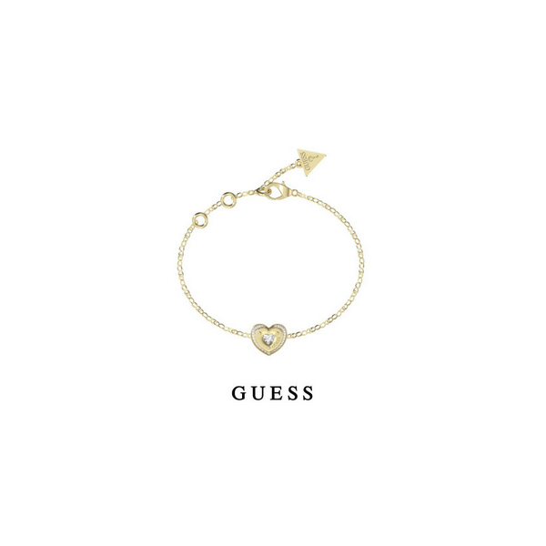 Pulsera Guess Mujer Till Morning Acero Dorado Corazón Circonita Cúbica Ref: JUBB05555JWYGS