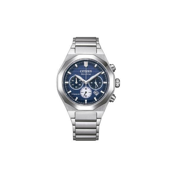 Reloj Citizen Chrono Super Titanium Zenshin Senkei Caballero Esfera Azul Cristal Zafiro 41mm Ref: CA4691-59L