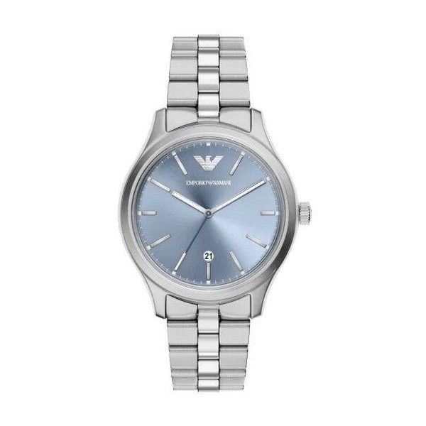 Reloj Emporio Armani Caballero Dario Acero Esfera Celeste Con Calendario 41mm Ref: AR11748
