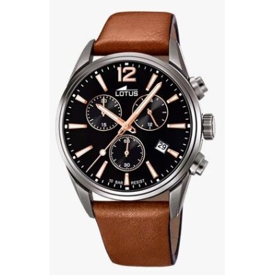 Reloj Lotus de hombre chrono de piel marrón Ref:18683/2