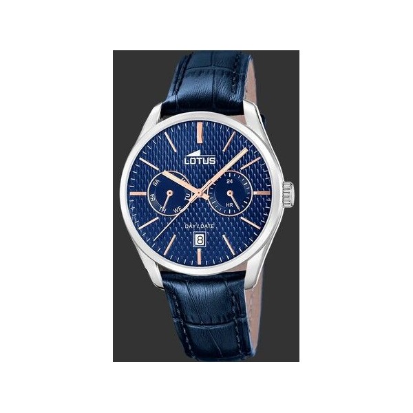 Reloj Lotus Caballero Multifunction Collection Piel Azul Acero Multifunción 42mm Ref: 19073/2