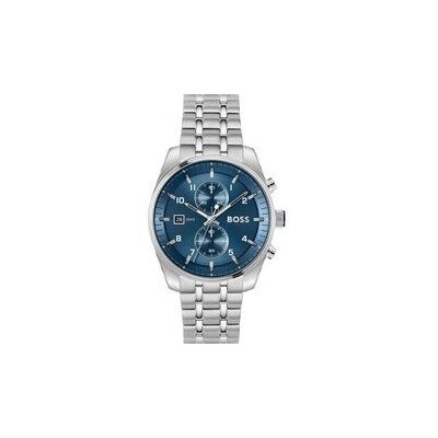 Reloj Hugo Boss Caballero Skytraveller Cronógrafo Acero Esfera Azul Con Calendario 44mm Ref: 1514216