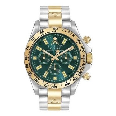 Reloj Philipp Plein Caballero Nobile Collection Bicolor Acero/IP Dorado Cronórafo Esfera Verde 43mm Ref: PWCAA0821