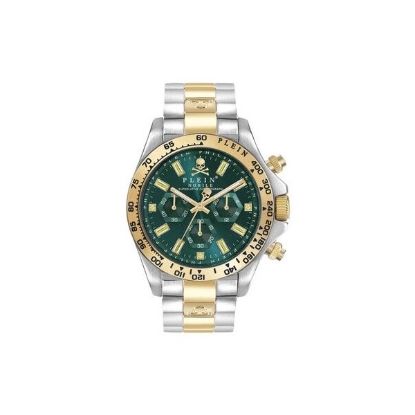 Reloj Philipp Plein Caballero Nobile Collection Bicolor Acero/IP Dorado Cronórafo Esfera Verde 43mm Ref: PWCAA0821
