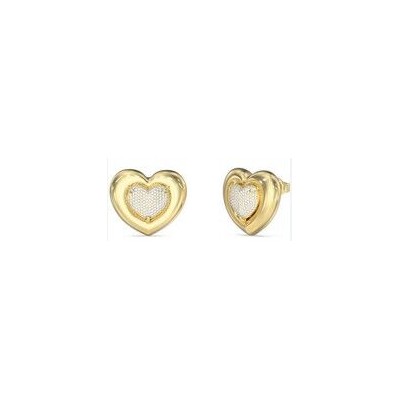 Pendientes Guess Mujer L.O.V.E. Corazones Acero Dorado Con Circonitas Blancas En La Parte Central 22mm Ref: JUBE05459JWYGT/U