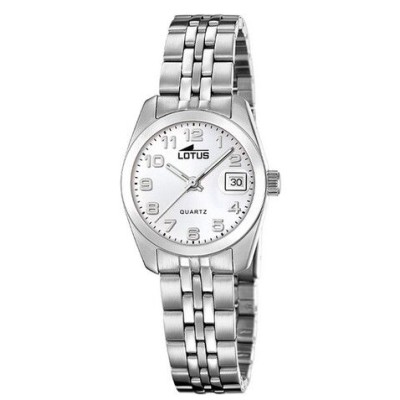 Reloj Lotus Mujer Old Money Acero Esfera Blanca Con Calendario 26mm Ref: 18992/1