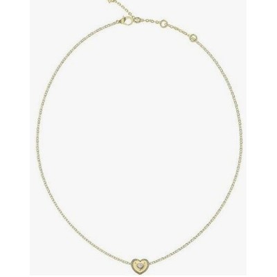 Collar Guess Mujer Till Morning Acero Dorado Icono Corazón Con Diferentes Alturas Con Circonitas Blancas Ref: JUBN05549JWYGT/U