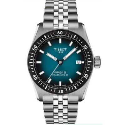Reloj Tissot T-Sport PR516 Powermatic 80 Acero Esfera Azul Degradado Mov. Suizo Cristal Zafiro 38mm  Ref: T1494071104100