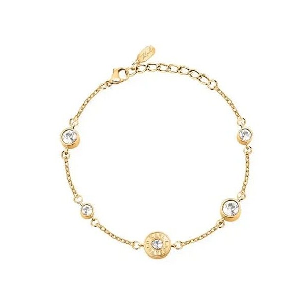 Pulsera Karl Lagerfeld Mujer Illume Acero Dorado Con Circonitas Blancas 17+ 3CM Ref: KLBJX12