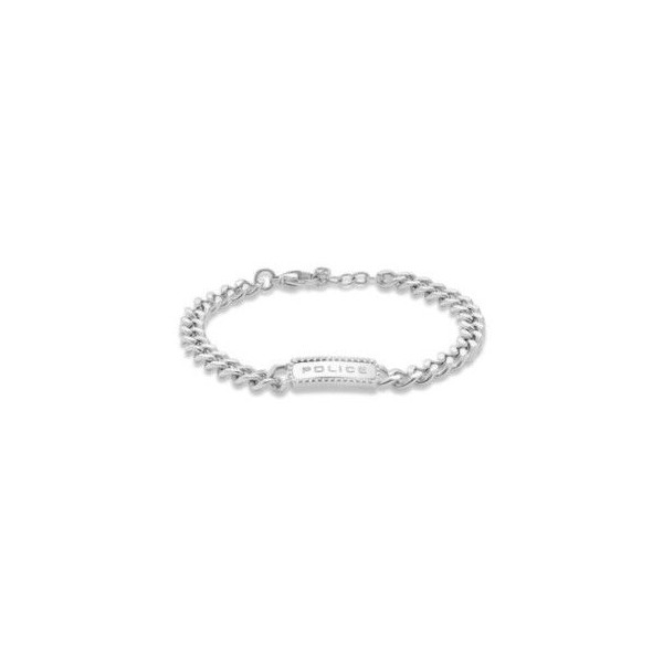 Pulsera Police Taper Caballero Tipo Esclava Con Placa Police En El Centro Acero Ref: PEAGB0041301