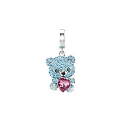 Charm Swarovski Idyllia Tallas mixtas, Osito, Azul, Baño de rodio Ref: 5750253