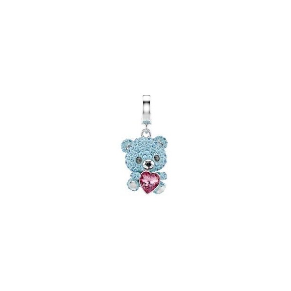 Charm Swarovski Idyllia Tallas mixtas, Osito, Azul, Baño de rodio Ref: 5750253