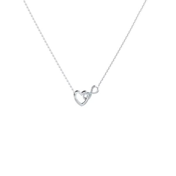 Collar Guess Mujer Iconique Corazón Con Infinito Entrelazado Acero Con Circonitas Blancas Ref: JUBN05530JWRHT/U