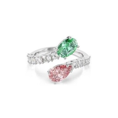 Anillo Abierto Ariana Grande x Swarovski Cortes mixtos, Multicolor, Chapado en Rodio Talla 52 Ref: 5737373