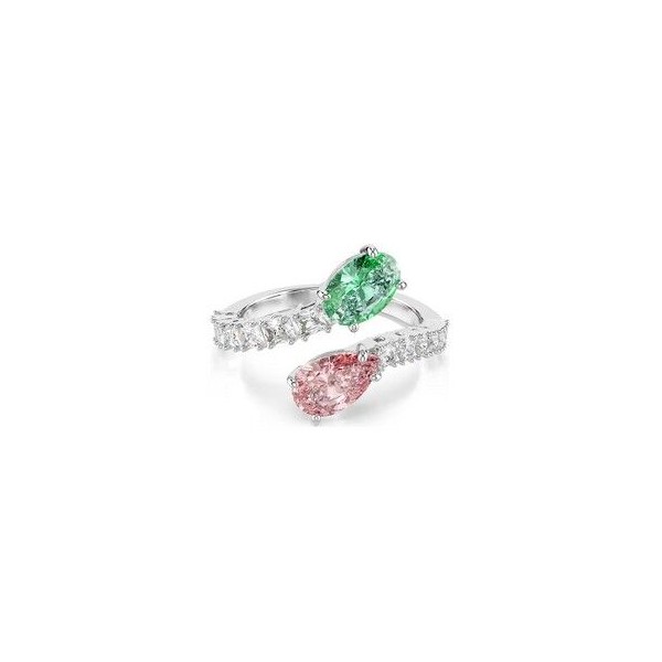 Anillo Abierto Ariana Grande x Swarovski Cortes mixtos, Multicolor, Chapado en Rodio Talla 52 Ref: 5737373