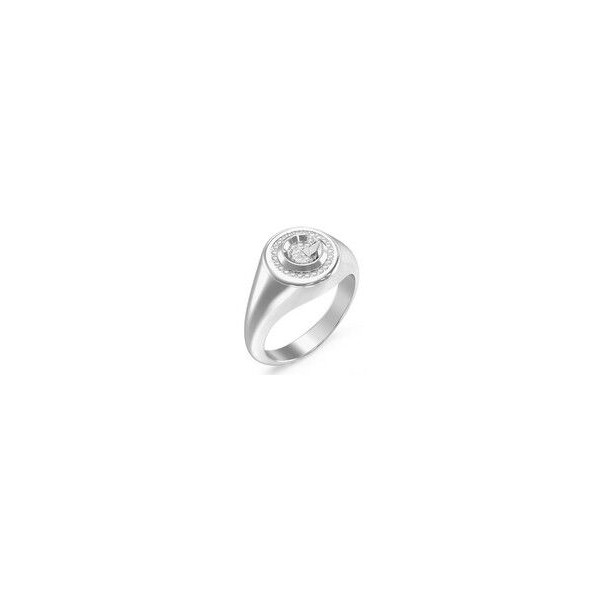 Anillo Guess Mujer G Crystal Acero Icónica "G" Sobre Fondo De Pedreria Circonitas Blancas Talla 52 Ref: JUBR05449JWRH52