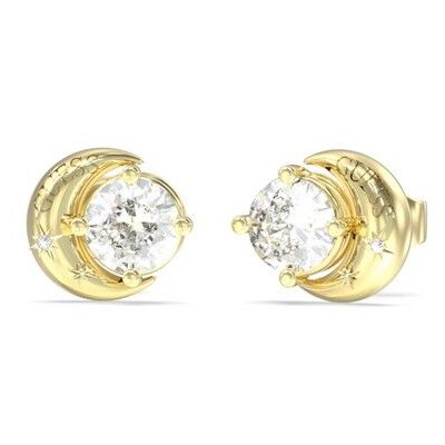 Pendientes Guess Mujer Aurora Medialuna Acero Tono Dorado Con Circonita Cúbica Blanca En El Centro Ref: JUBE06233JWRHT/U