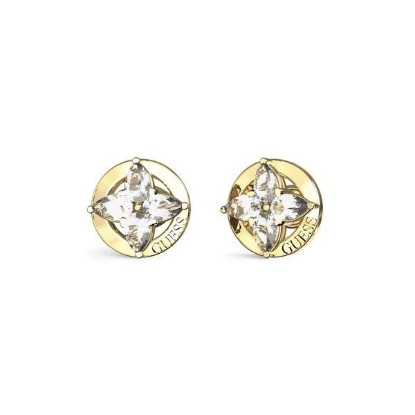 Pendientes Guess Mujer Secret Garden Flor Acero Dorado Con Circonitas Cúbicas Blancas Ref: JUBE06040JWYGWHT/U