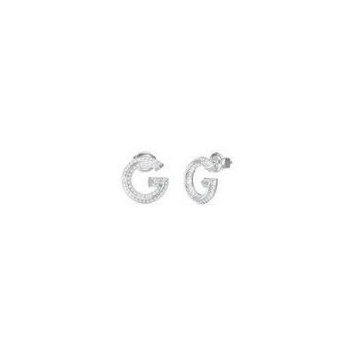 Pendientes Guess Mujer G Crystal Icónica "G" Acero Con Circonitas Blancas 12mm Ref: JUBE05443JWRHT-U