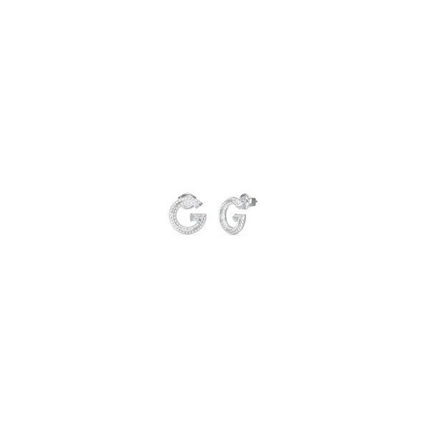 Pendientes Guess Mujer G Crystal Icónica "G" Acero Con Circonitas Blancas 12mm Ref: JUBE05443JWRHT-U