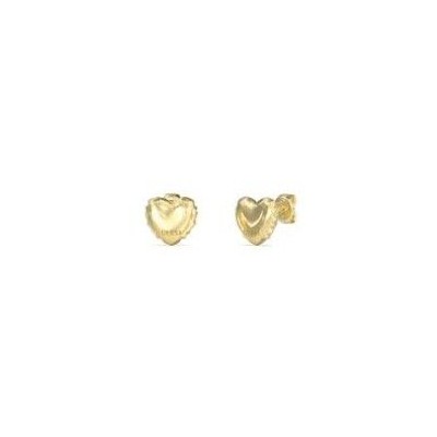 Pendientes Guess Mujer Iconique Corazones Redondeados Acero Dorado 15mm Ref: JUBE05543JWYGT-U