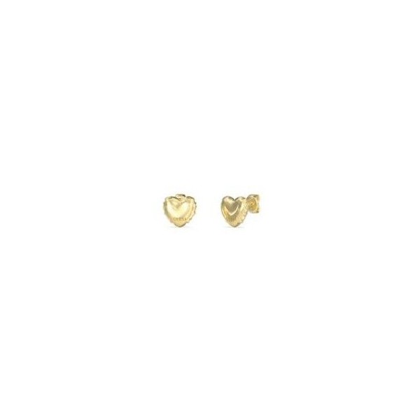 Pendientes Guess Mujer Iconique Corazones Redondeados Acero Dorado 15mm Ref: JUBE05543JWYGT-U