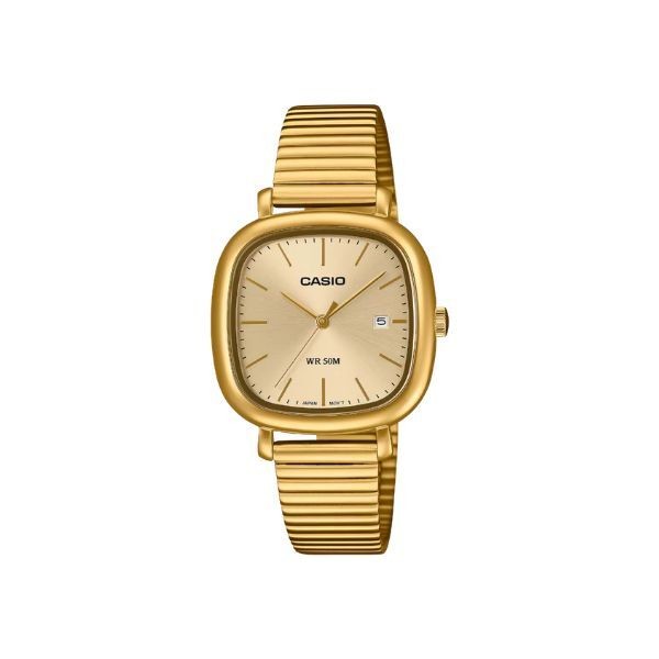Reloj Casio Collection Serie LTP-166 Caja y Correa Acero Tono Dorado Esfera Champagne Ref: LTP-B166G-9AVEF