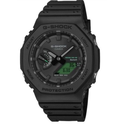 Reloj G-Shock Serie GA-2100 Bluetooth Solar Black And Electro Green Ref: GA-B2100BEG-1AER