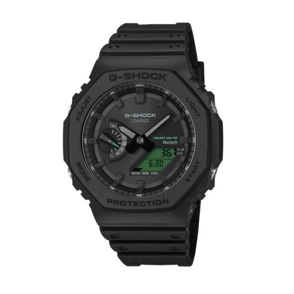Reloj G-Shock Serie GA-2100 Bluetooth Solar Black And Electro Green Ref: GA-B2100BEG-1AER