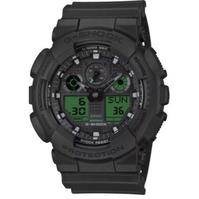 Reloj G-Shock Classic Serie GA-100 Black and Electro Green Ref: GA-100BEG-1AER