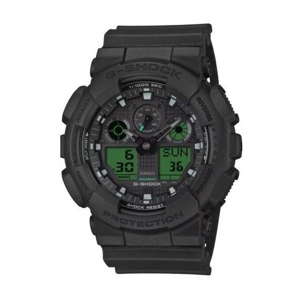 Reloj G-Shock Classic Serie GA-100 Black and Electro Green Ref: GA-100BEG-1AER