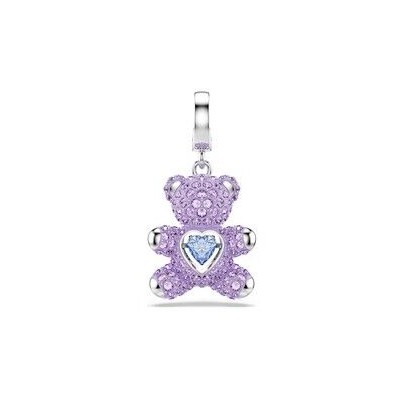 Charm Swarovski Idyllia, Tallas mixtas, Osito, Morado, Baño de rodio Ref: 5745610