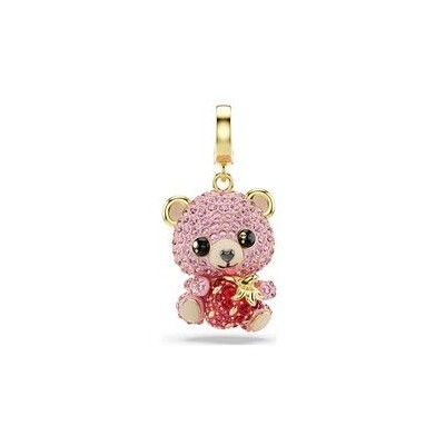 Charm Swarovski Idyllia, Tallas mixtas, Osito, Rosa, Baño Tono Oro Ref: 5738357