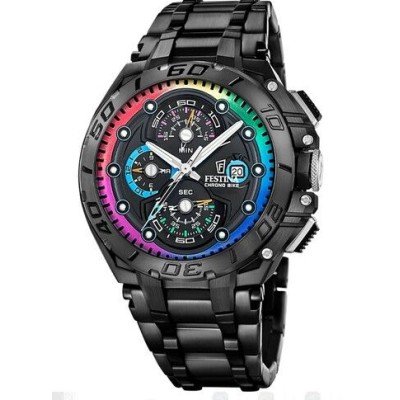Reloj Festina Chrono Bike Limited Edition 3000 Unidades Acero Ip Negro Cristal Zafiro 46mm Ref: F20761/1