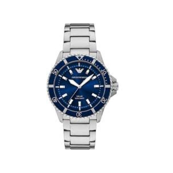 Reloj Emporio Armani Caballero Solar World Explorer Acero Esfera Azul Marino 42mm Ref: AR11697