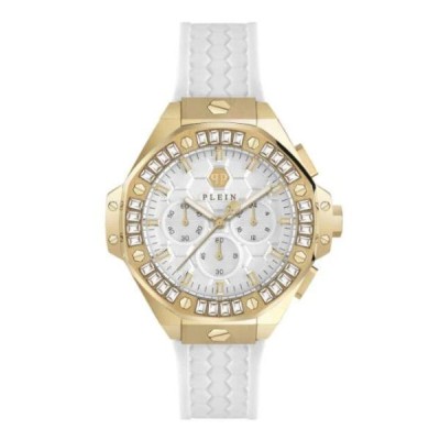 Reloj Philipp Plein Chrono Royal Pvd Oro Correa y Esfera Blanca 42mm Ref: PWPSA0624