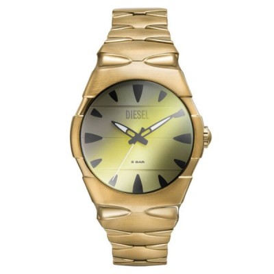 Reloj Diesel Caballero D-Sruptor Acero Ip Dorado Esfera Acabado Rayos De Sol 42mm Ref: DZ2214