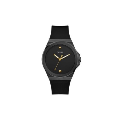 Reloj Guess Caballero Vinyl Acero Ip Negro Correa Silicona Negra 44mm Ref: GW0790G2