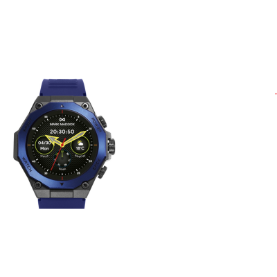 Reloj Mark Maddox Smart de metal negro con bisel azul y correa de Silicona azul Ref: HS2003-30