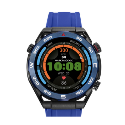 Reloj Mark Maddox Reloj Smart de metal negra con bisel azul con correa de silicona azul y otra en color negra Ref: HS2004-30