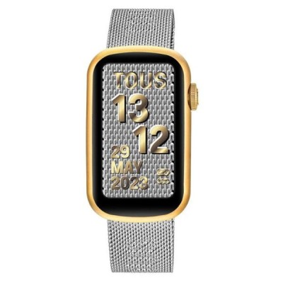 Reloj smartwatch con brazalete de acero y caja de aluminio en color IPG dorado TOUS T-Band Mesh Ref: 3000132600