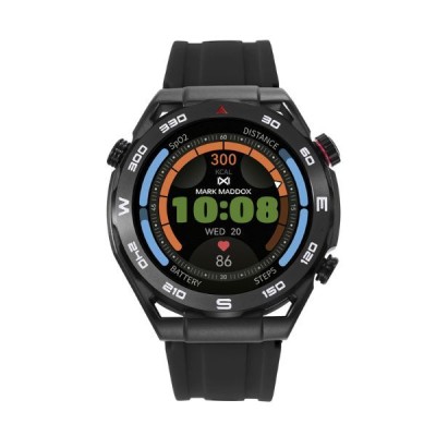 Reloj Mark Maddox Smartnow De Metal Negra Con Bisel Negro Con Correa De Silicona Negra Y Otra En Color Naranja Ref: HS2004-50