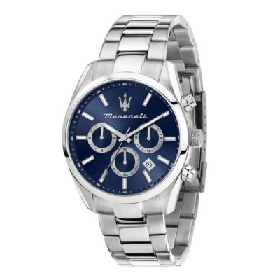 Reloj Maserati Attrazione Caballero Acero Esfera Azul Multifunción 43mm Ref: R8853151005