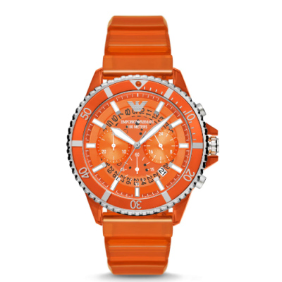 Reloj Emporio Armani Chronograph Orange Polyurethane Watch Ref: AR11535