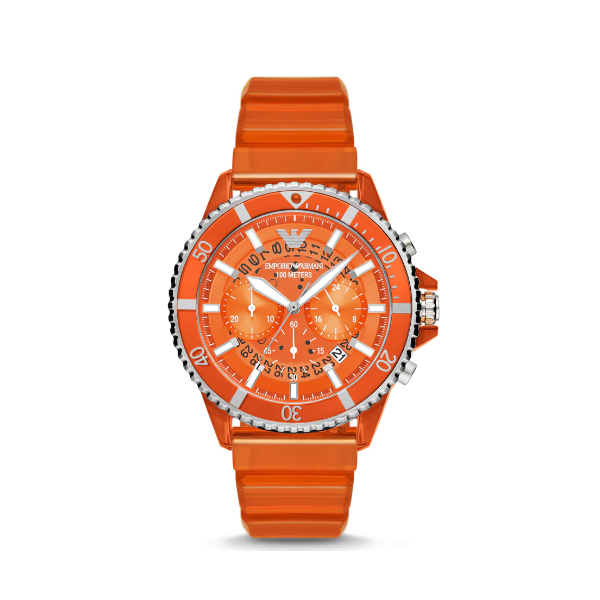 Reloj Emporio Armani Chronograph Orange Polyurethane Watch Ref: AR11535