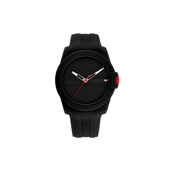 Reloj Tommy Hilfiger Macy´s Correa Silicona Negro 44mm Ref: 1710596