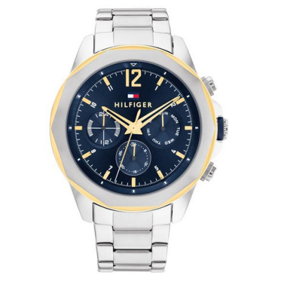 Reloj Tommy Hilfiger Lars Hombre Acero, Esfera Dorado y Azul Multifunción Ref: 1792059